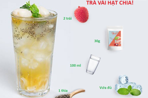 Bắt trend hè này với Trà Vải Hạt Chia