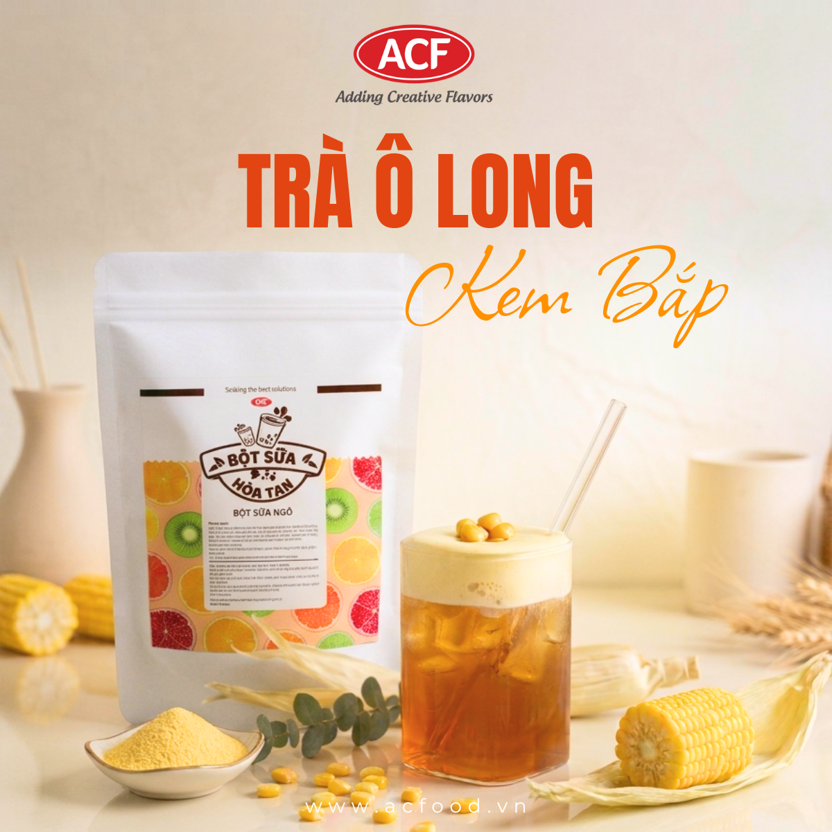 trà ô long kem bắp
